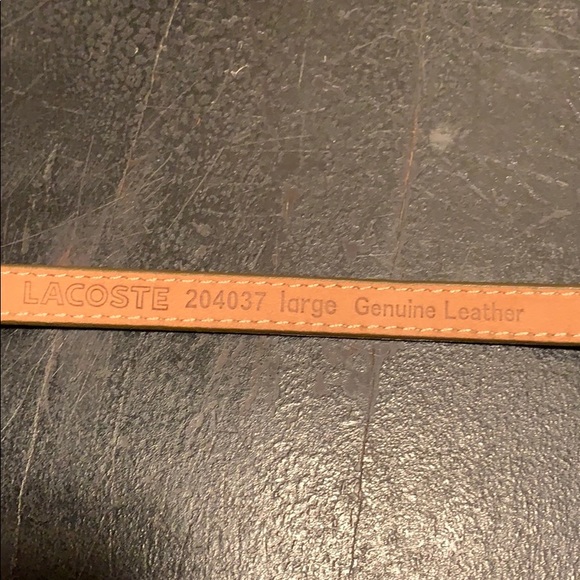 NWOT Lacoste leather belt w/crocodile logo buckle main image 6